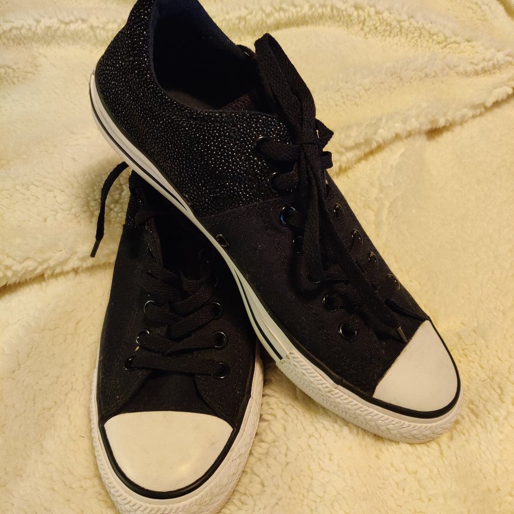 Black Rhinestone Converse